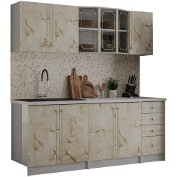 Bucatarie Marcel Prod Karina 2m (Marble/White) Thumb