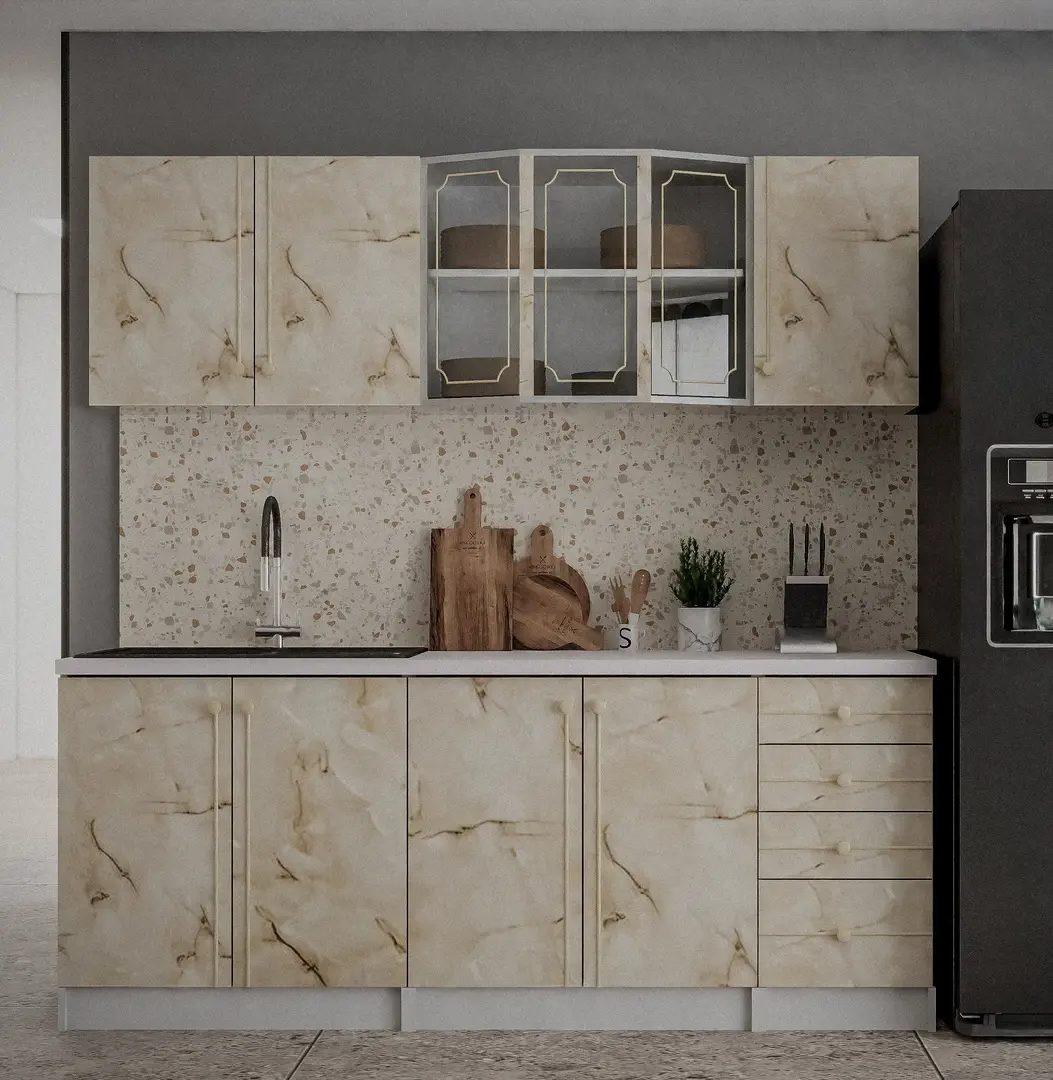 Bucatarie Marcel Prod Karina 2m (Marble/White)