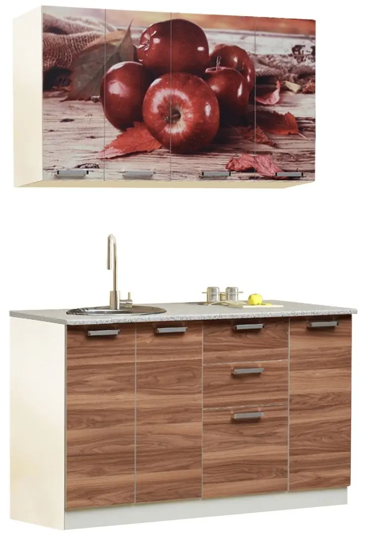 Bucatarie Marcel Prod Mere 1.3m (White/Red/Oak)