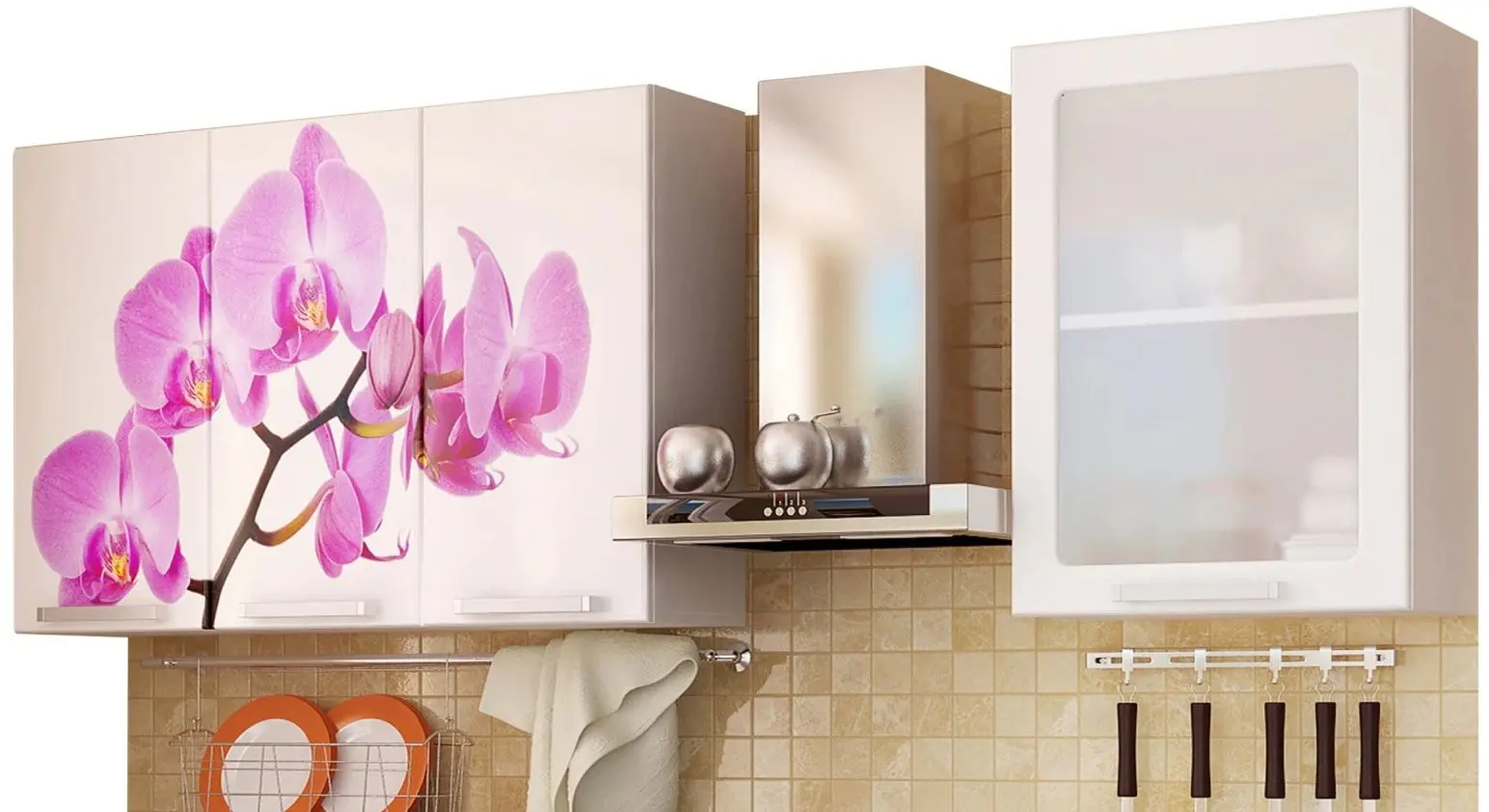 Bucatarie Marcel Prod Orhidee 1.6m (White/Purple) - 4