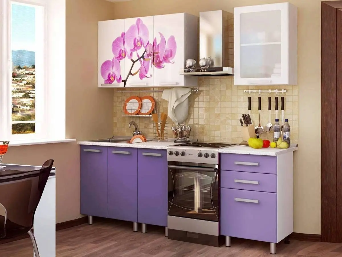 Bucatarie Marcel Prod Orhidee 1.6m (White/Purple)