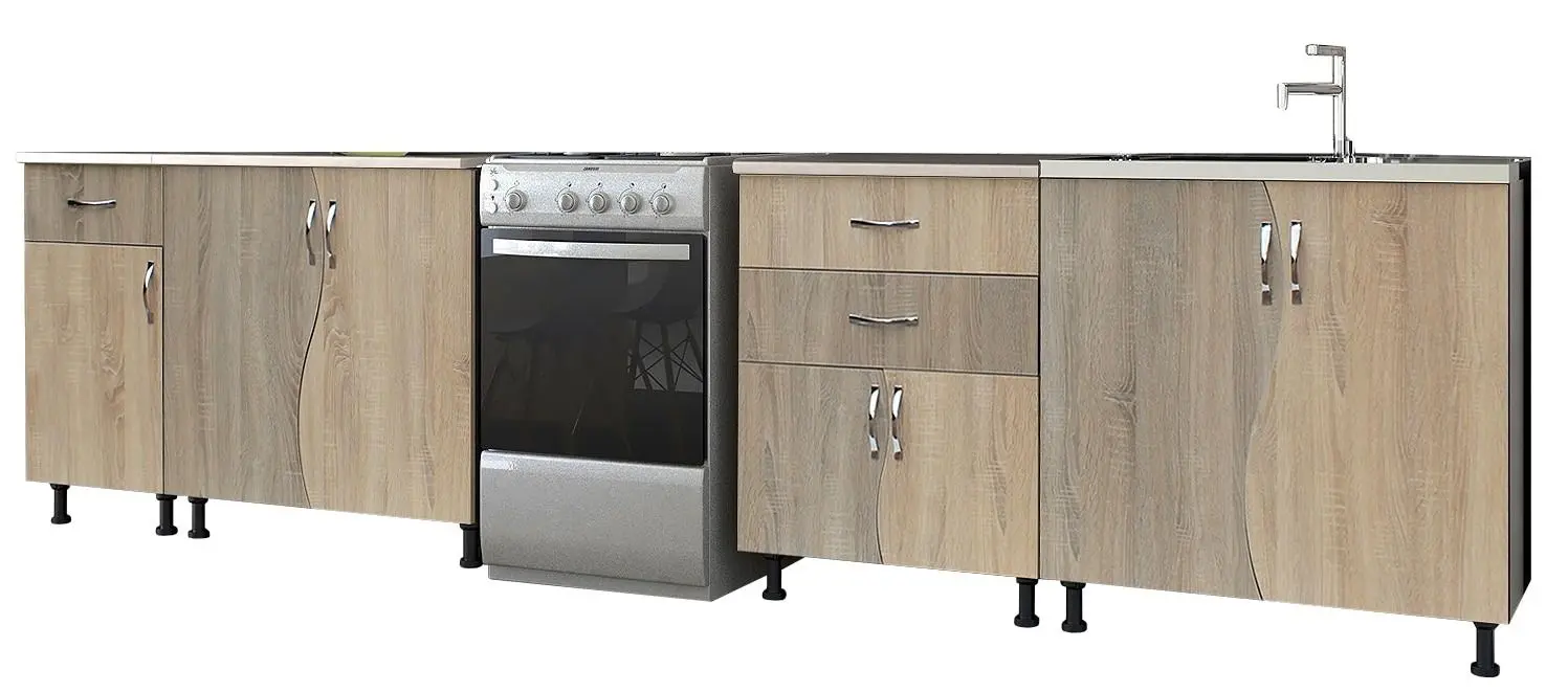 Bucatarie Marcel Prod Paula S 2.6m (Sonoma Oak/Sonoma Oak Truffle)