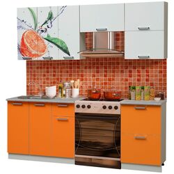 Кухня Marcel Prod Portocala 2.0м (White/Orange) Thumb