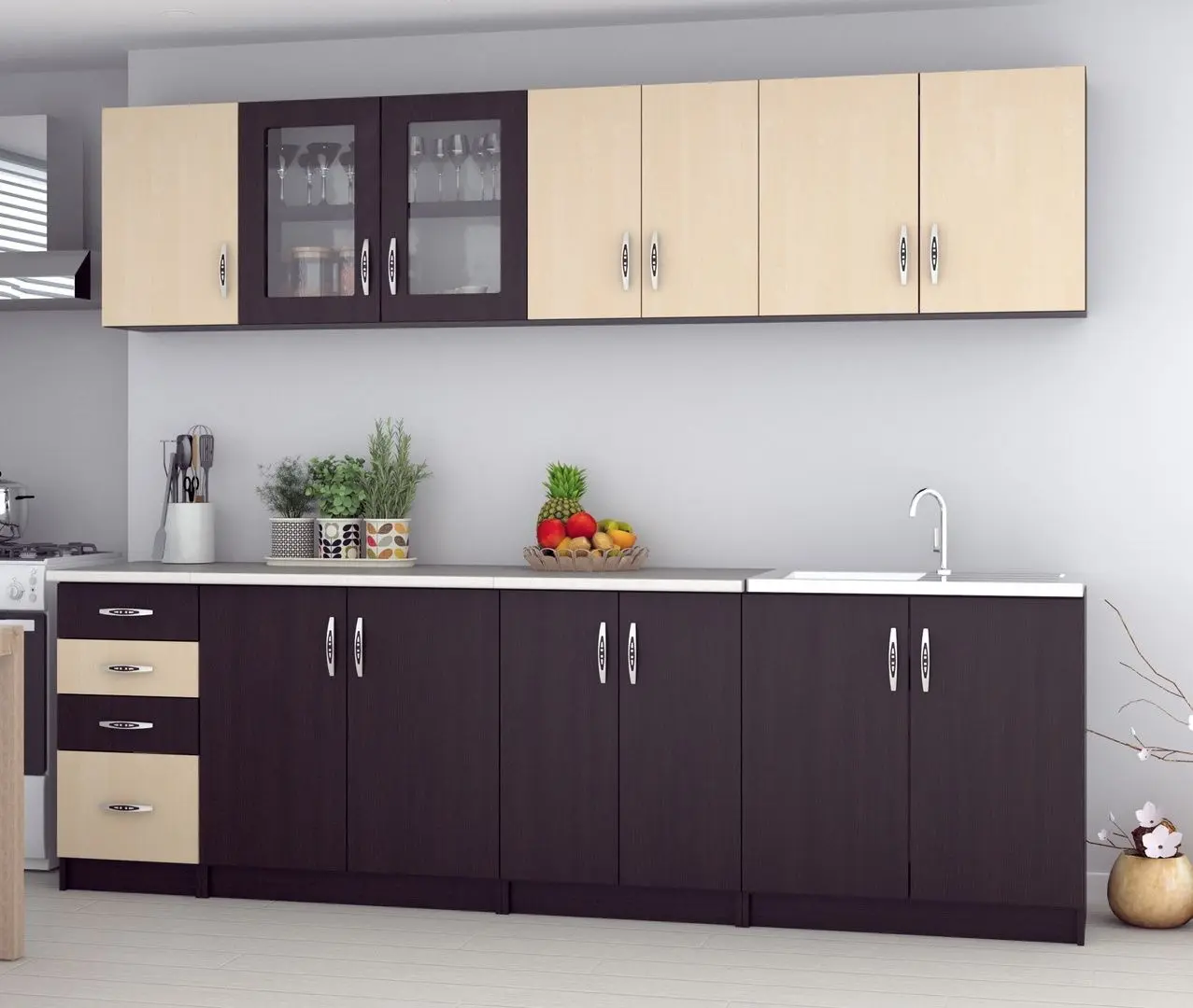 Bucatarie Marcel Prod Venus 2.6m (Wenge/Birch)