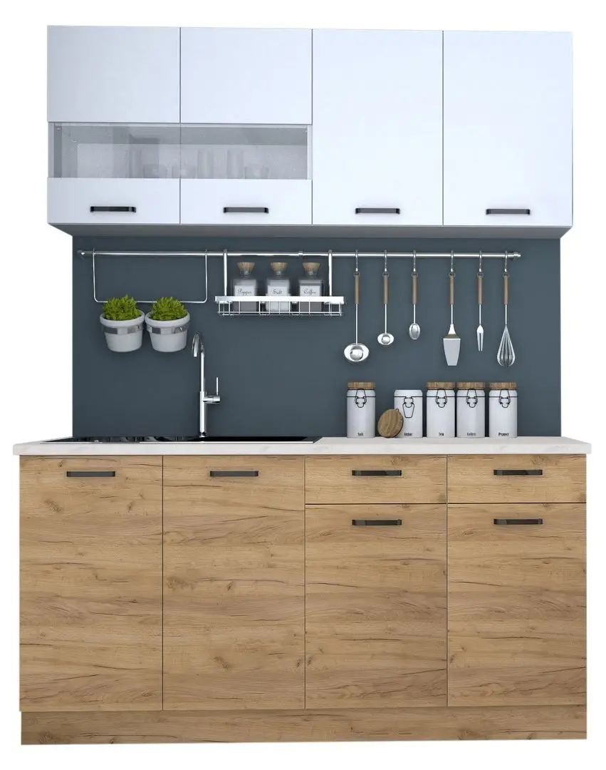 Bucatarie Marcel Prod Vio 1.6m (White/Craft Oak Golden)