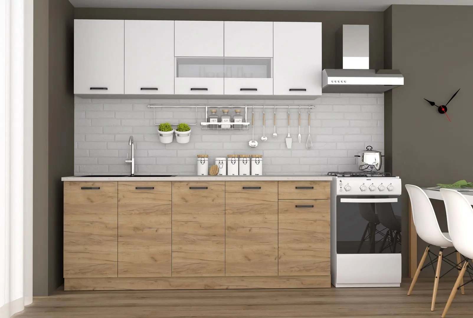 Кухня Marcel Prod Vio 2m (White/Craft Oak Golden)