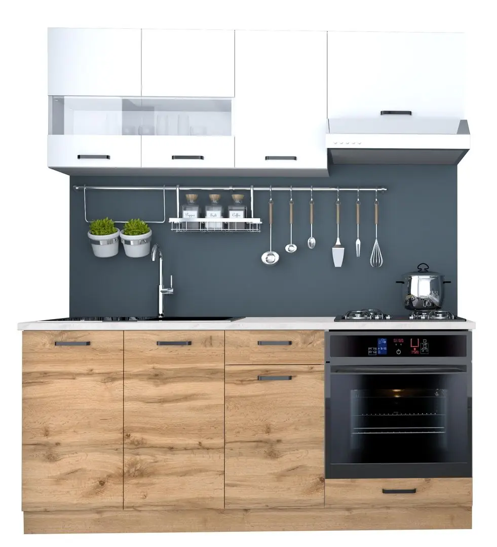 Bucatarie Marcel Prod Vio C 1.8m (Wotan Oak/White) - 2