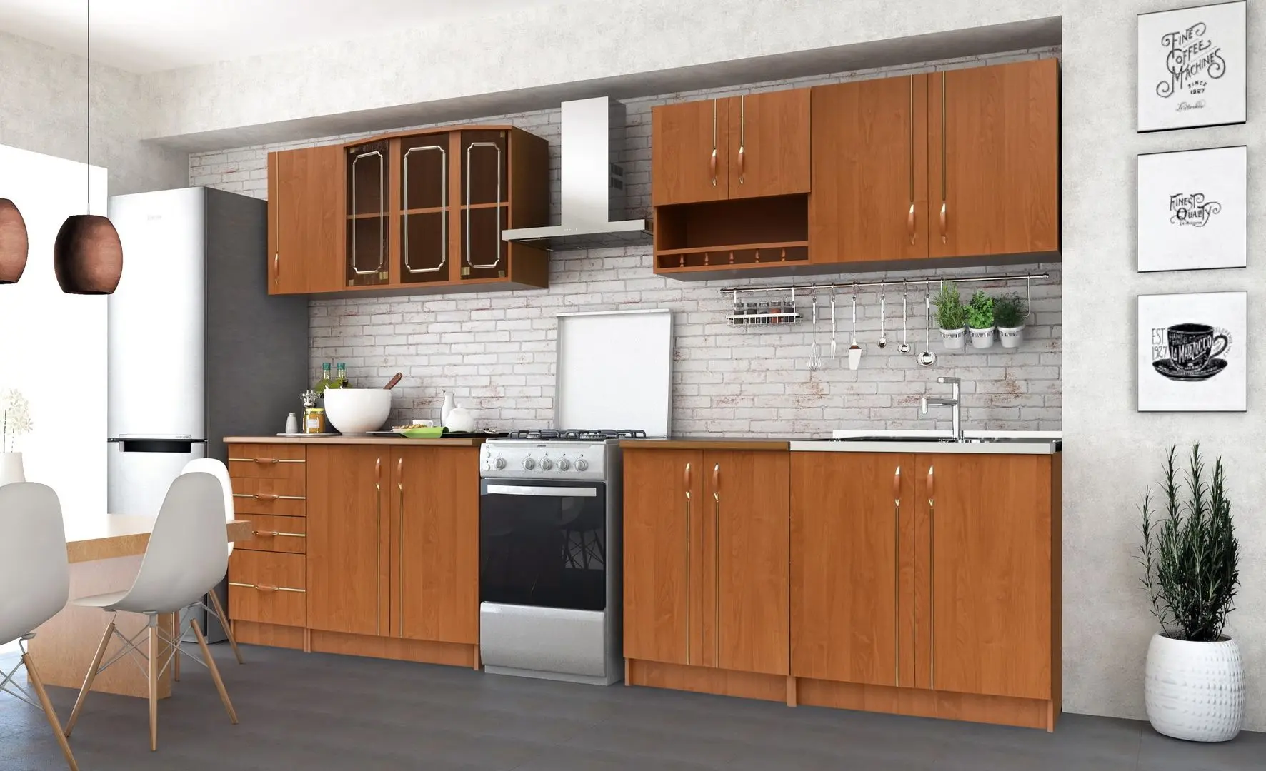 Bucatarie Marcel Prod Viorica 2.6m (Cherry) - 4