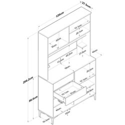 Bufet Mirage Meble JE179 (White/Walnut) Thumb