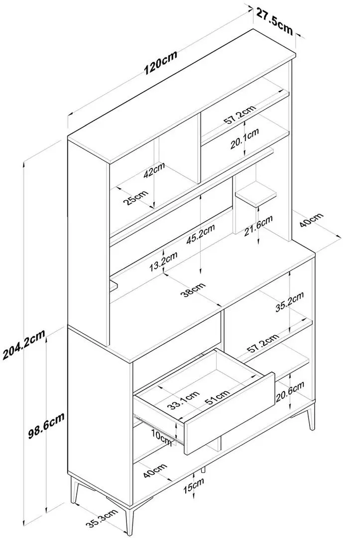 Bufet Mirage Meble JE179 (White/Walnut)