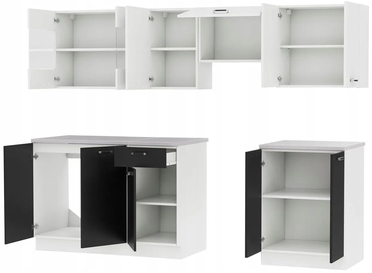 Bucatarie Mirjan24 Charles/Omega II 2.4m (White/Black) - 4