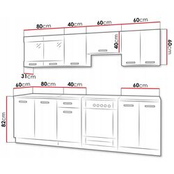 Bucatarie Mirjan24 Charles/Omega II 2.4m (White/Black) Thumb