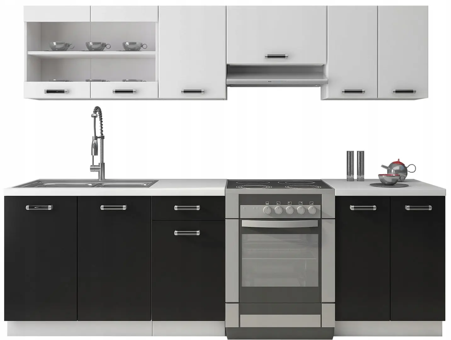 Bucatarie Mirjan24 Charles/Omega II 2.4m (White/Black)