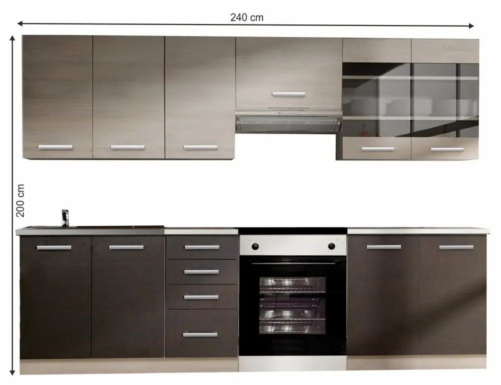 Bucatarie modulara Tempo Kondela Klanton (Oak Light Gray/Oak Dark) - 2