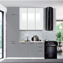 Bucatarie Modern Bono H110 1.8m (White/Slate Gray/White Gloss)
