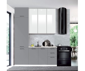 Кухня Modern Bono H110 1.8m (White/Slate Gray/White Gloss)