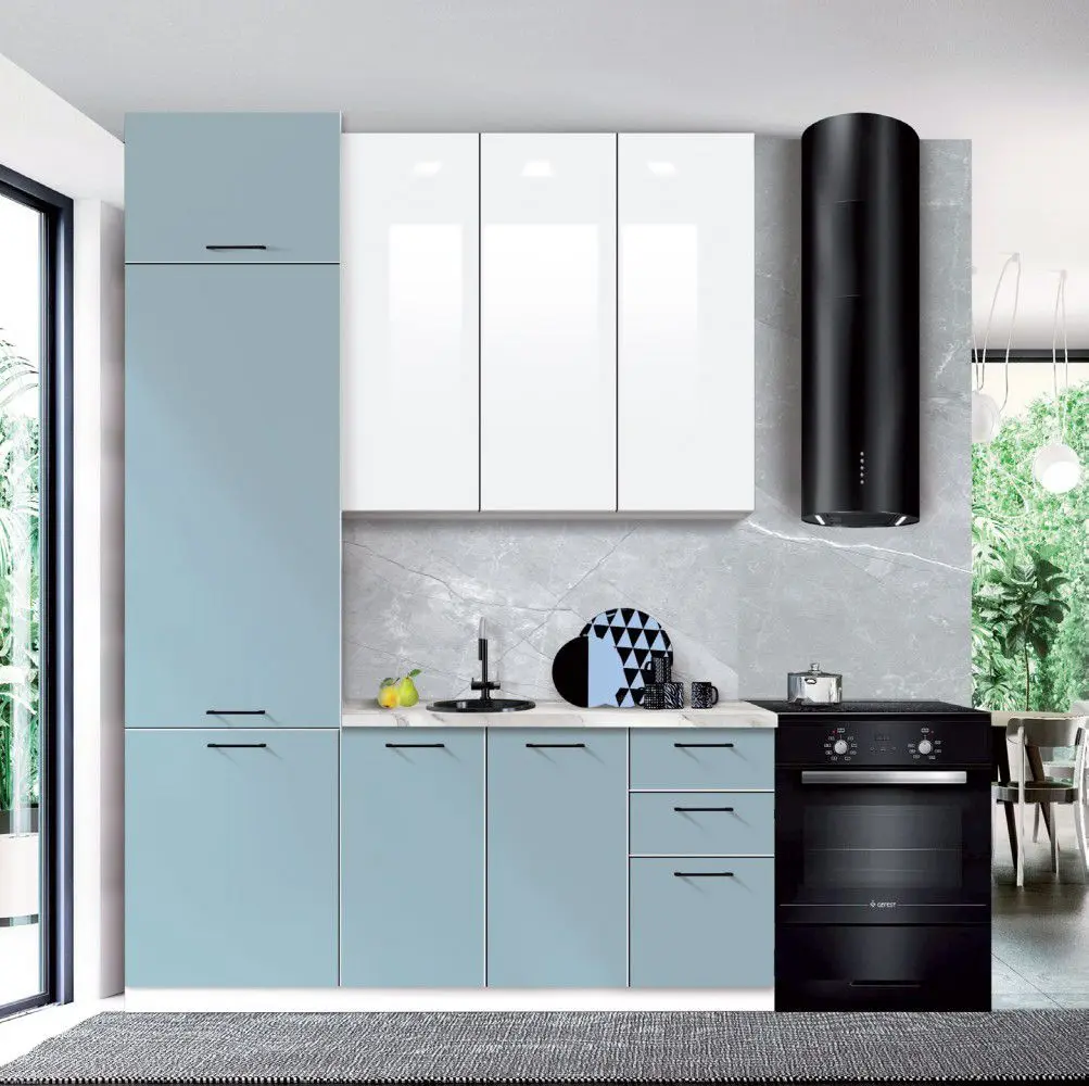 Кухня Modern Bono H110 1.8m (White/Blue/White Gloss)