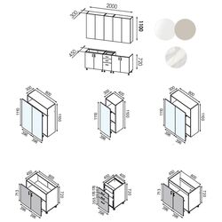 Кухня Modern Bono H110 2.0m (White/Cashmere) Thumb