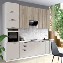 Bucatarie Modern Bono H110 2.7m (White/Cashmere/Craft Oak Grey)