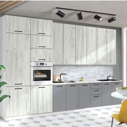 Bucatarie Modern Bono H110 3.6m (White/Craft Oak White/Slate Gray)