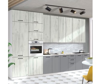 Кухня Modern Bono H110 3.6m (White/Craft Oak White/Slate Gray)