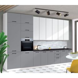 Bucatarie Modern Bono H110 3.6m (White/Slate Gray/White Gloss)
