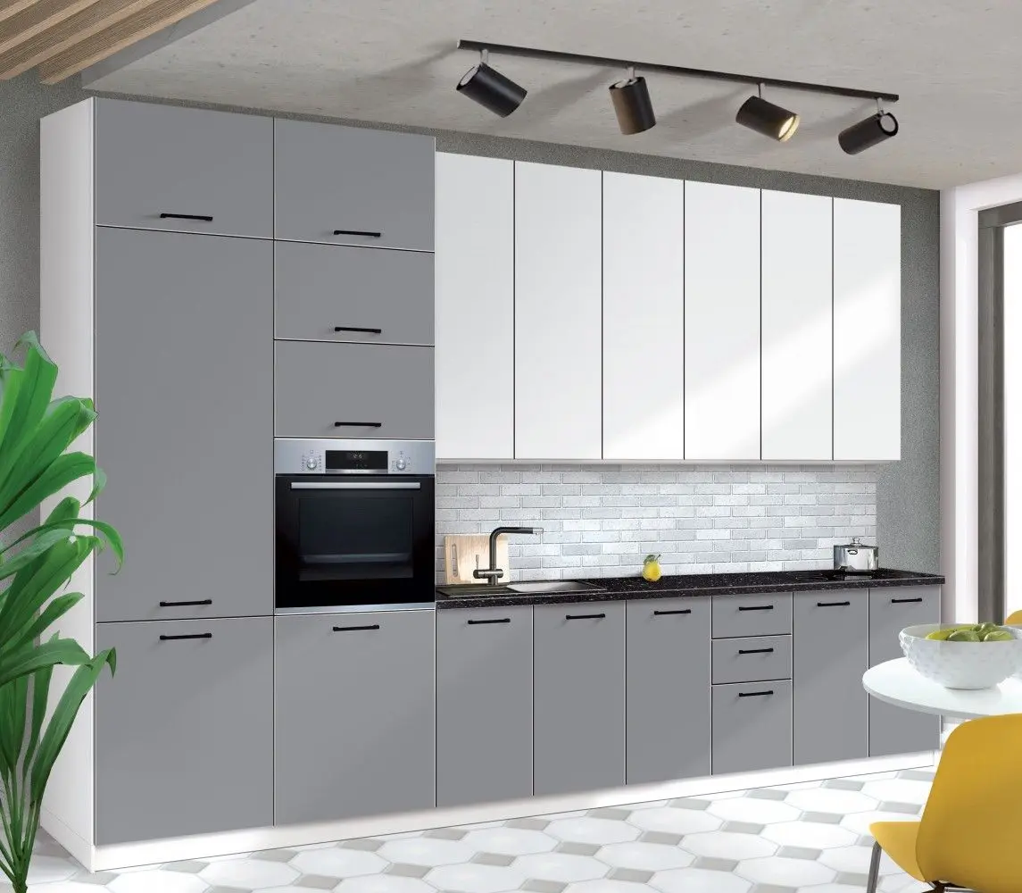 Кухня Modern Bono H110 3.6m (White/Slate Gray/White Gloss)