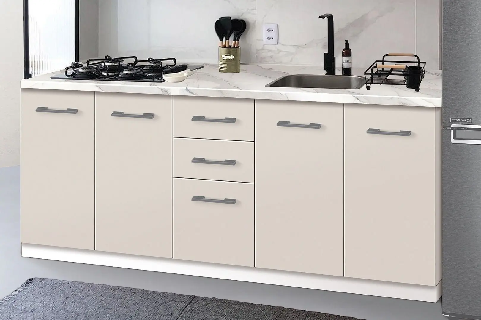 Кухня Modern Bono H68 2.0m (White/Cashmere)