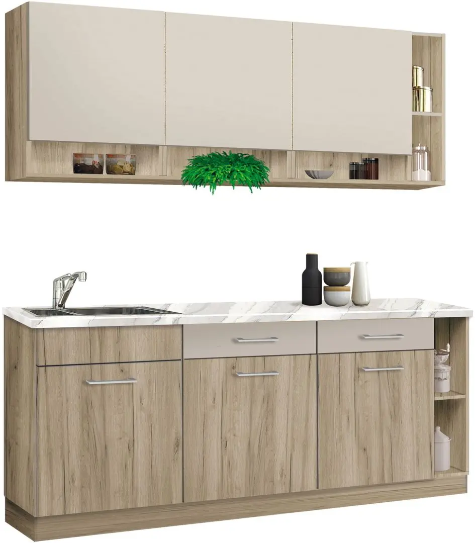 Кухня Modern Monro 2.0m (Grey Craft Oak/Cashmere)