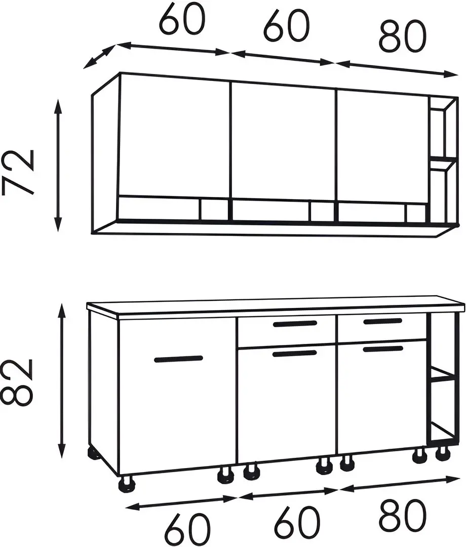 Bucatarie Modern Monro 2.0m Grey Craft Oak/Cashmere + Blat Ambianta 2.0m/28mm Osaka - 3