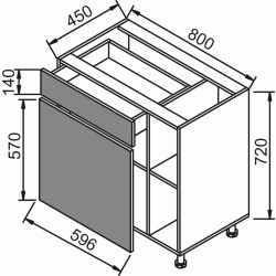 Bucatarie Modern Monro 2.0m Grey Craft Oak/Cashmere + Blat Ambianta 2.0m/28mm Osaka Thumb