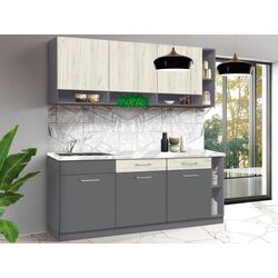 Bucatarie Modern Monro 2.0m (Slate Gray/Craft Oak White)