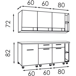 Bucatarie Modern Monro 2.0m Slate Gray/Craft Oak White + Blat Ambianta 2.0m/28mm Osaka Thumb
