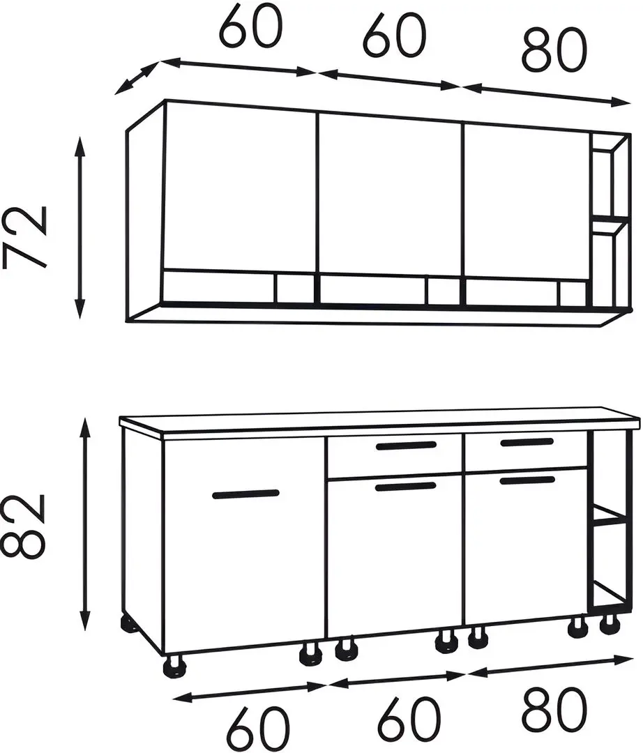 Bucatarie Modern Monro 2.0m Slate Gray/Craft Oak White + Blat Ambianta 2.0m/28mm Osaka - 3