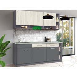 Bucatarie Modern Monro 2.0m Slate Gray/Craft Oak White + Blat Ambianta 2.0m/28mm Osaka