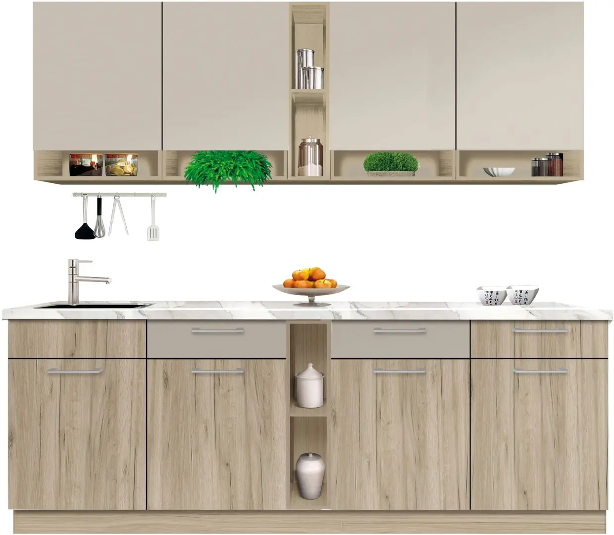 Кухня Modern Monro 2.6m (Grey Craft Oak/Cashmere)