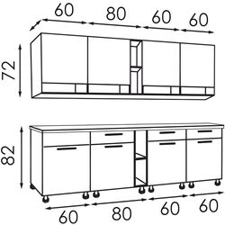 Bucatarie Modern Monro 2.6m (Slate Gray/Craft Oak White) Thumb