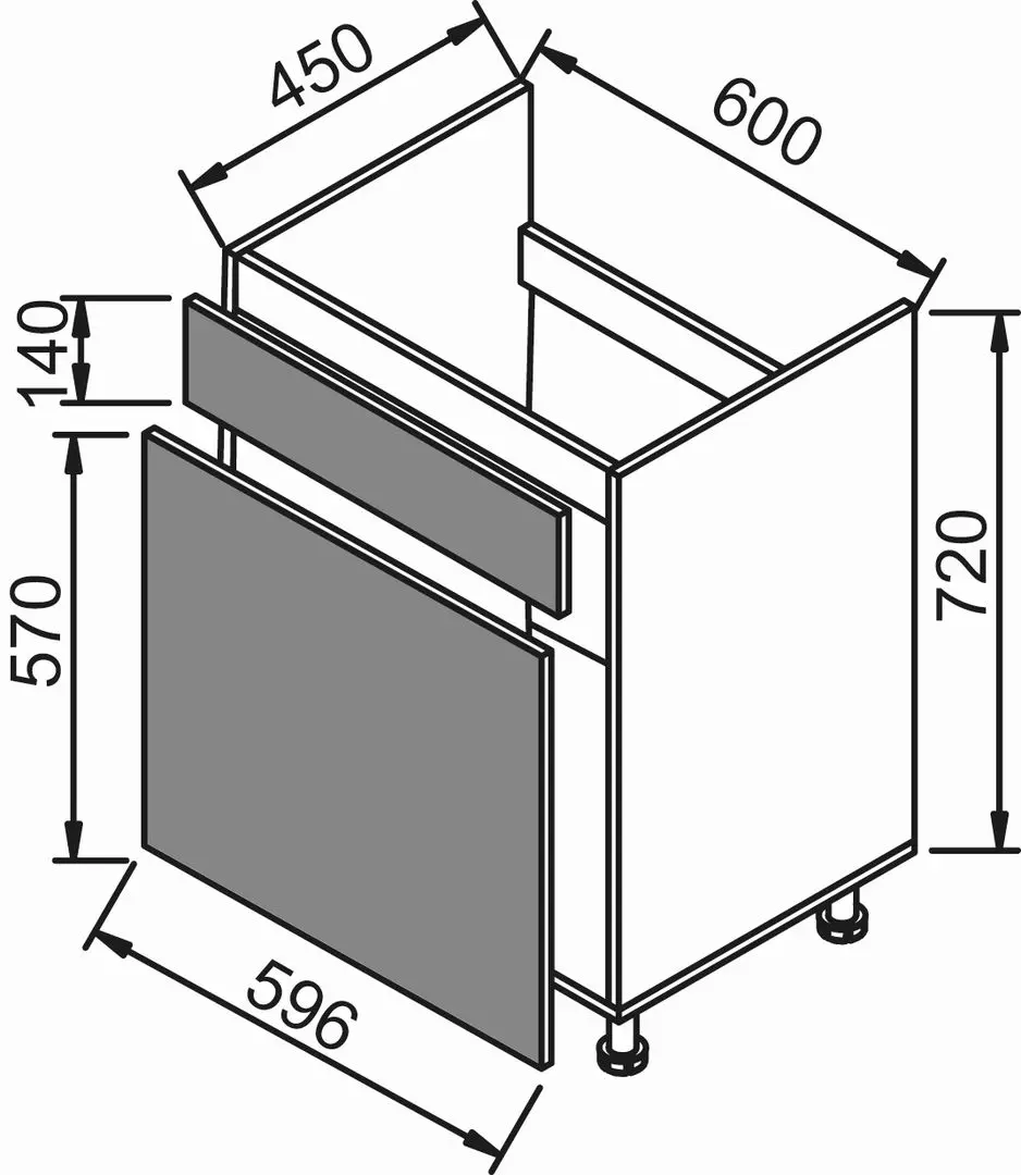 Bucatarie Modern Monro 2.6m (Slate Gray/Craft Oak White)