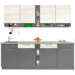 Bucatarie Modern Monro 2.6m Slate Gray/Craft Oak White + Blat Ambianta 2.6m/28mm Osaka Thumb