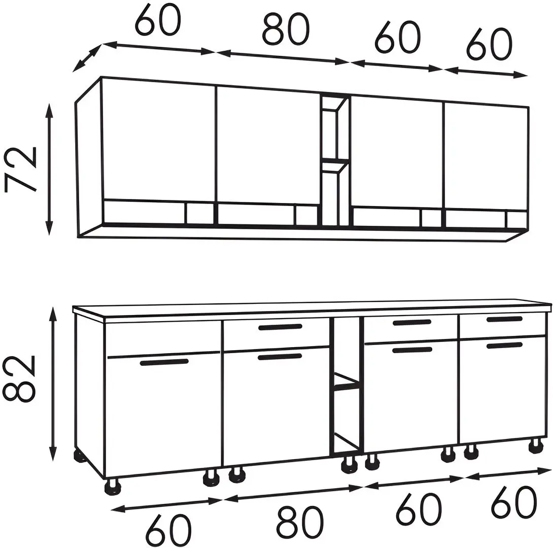 Bucatarie Modern Monro 2.6m Slate Gray/Craft Oak White + Blat Ambianta 2.6m/28mm Osaka - 3