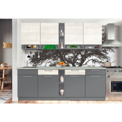 Bucatarie Modern Monro 2.6m Slate Gray/Craft Oak White + Blat Ambianta 2.6m/28mm Osaka