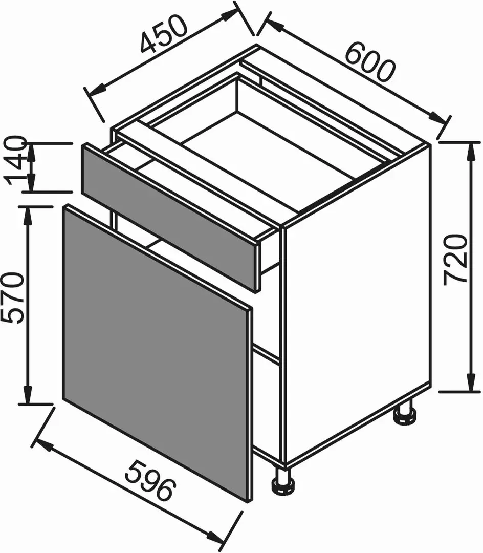 Bucatarie Modern Monro 2.6m Slate Gray/Craft Oak White + Blat Ambianta 2.6m/28mm Osaka - 6