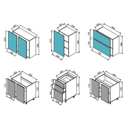 Bucatarie Modern Paola 2.0m Vintage Oak/Craft Oak White + Blat Ambianta 2.0m/28mm Osaka Thumb