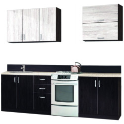 Bucatarie Modern Paola 2.0m Wenge Magic/Craft Oak White + Blat Ambianta 2.0m/28mm Osaka Thumb