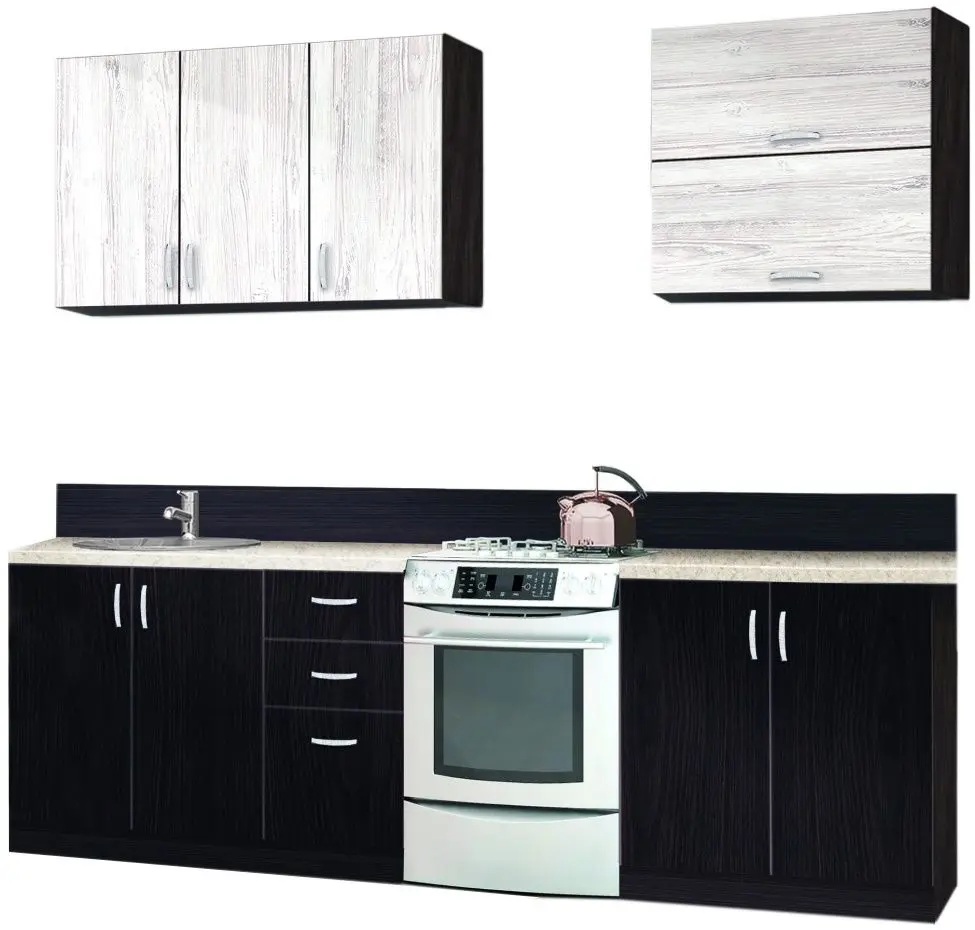 Bucatarie Modern Paola 2.0m Wenge Magic/Craft Oak White + Blat Ambianta 2.0m/28mm Osaka - 2