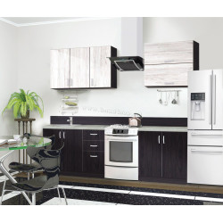 Bucatarie Modern Paola 2.0m Wenge Magic/Craft Oak White + Blat Ambianta 2.0m/28mm Osaka