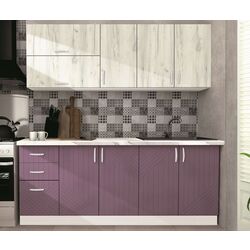 Bucatarie Modern Paola 2.0m (White/Marsala/Craft Oak White)