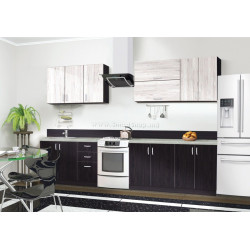 Bucatarie Modern Paola 2.6m Wenge Magic/Craft Oak White + Blat Ambianta 2.6m/28mm Osaka