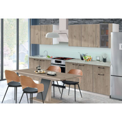 Bucatarie Modern Stella 2.0m White/Craft Oak Grey + Blat Ambianta 2.0m/28mm Osaka