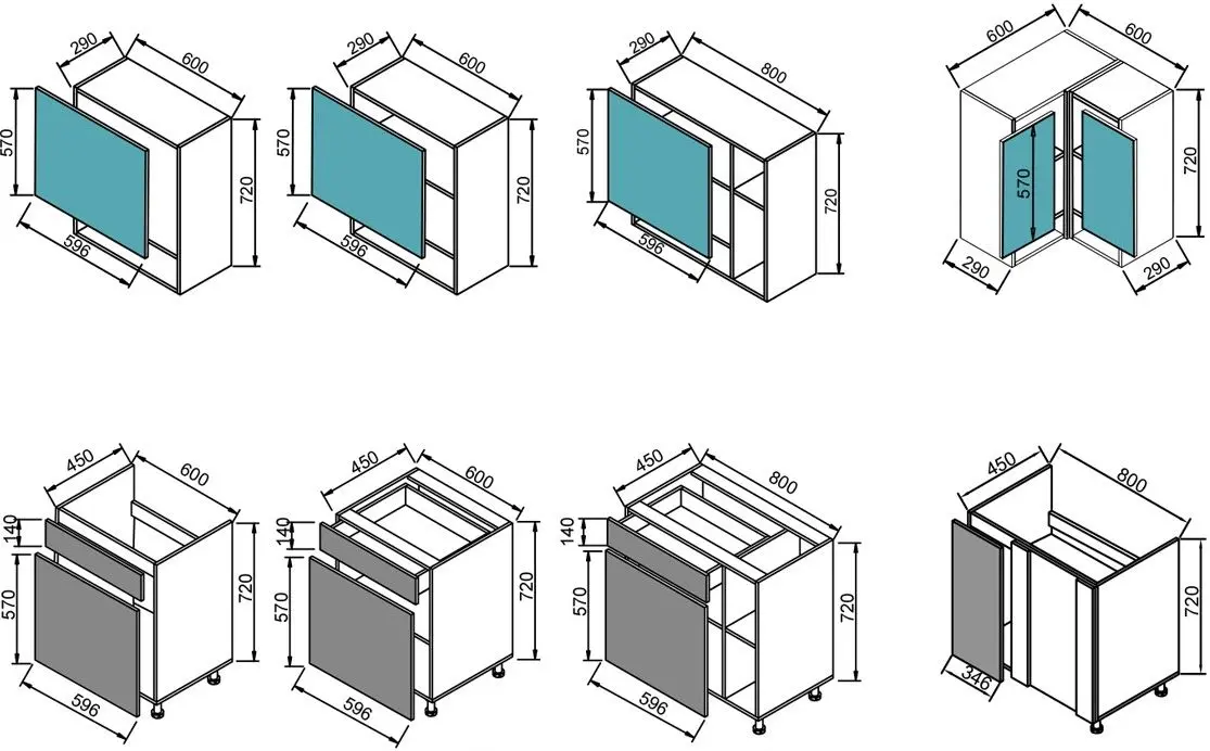 Bucatarie de colt Modern Monro 2.6m (Slate Gray/Craft Oak White)